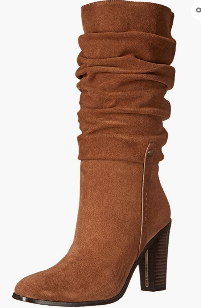 Donald J Pliner Odessa brown suede slouch boots stacked heel size 7.5